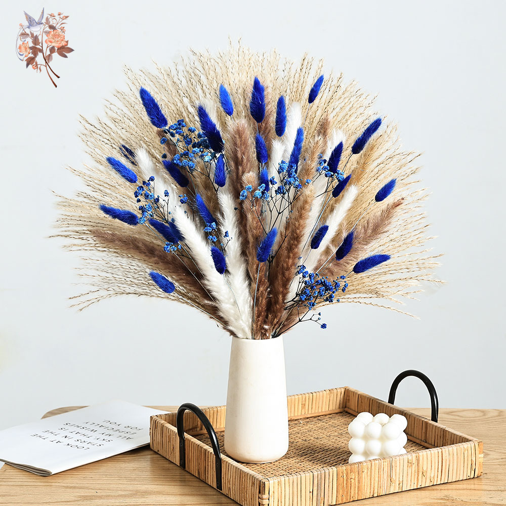 Florist Supply Bulk - 70 줄기 블루 푹신한 토끼 꼬리