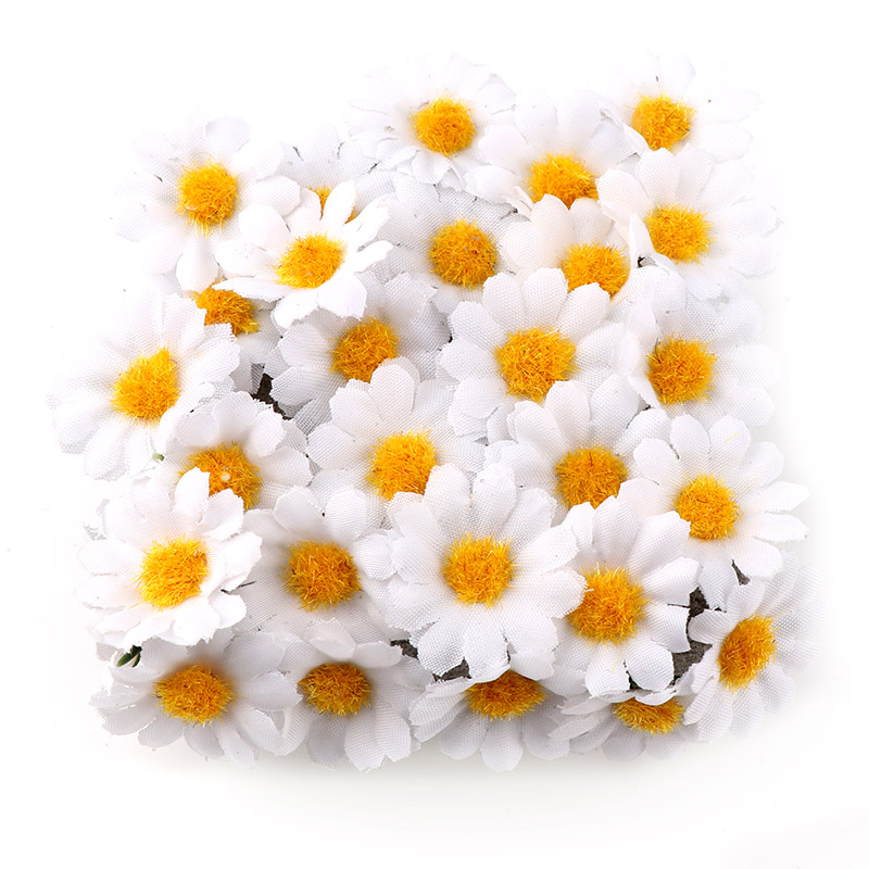 Florist Supply Bulk - 100개/묶음, 2.5cm 미니 데이지 장식용 인조