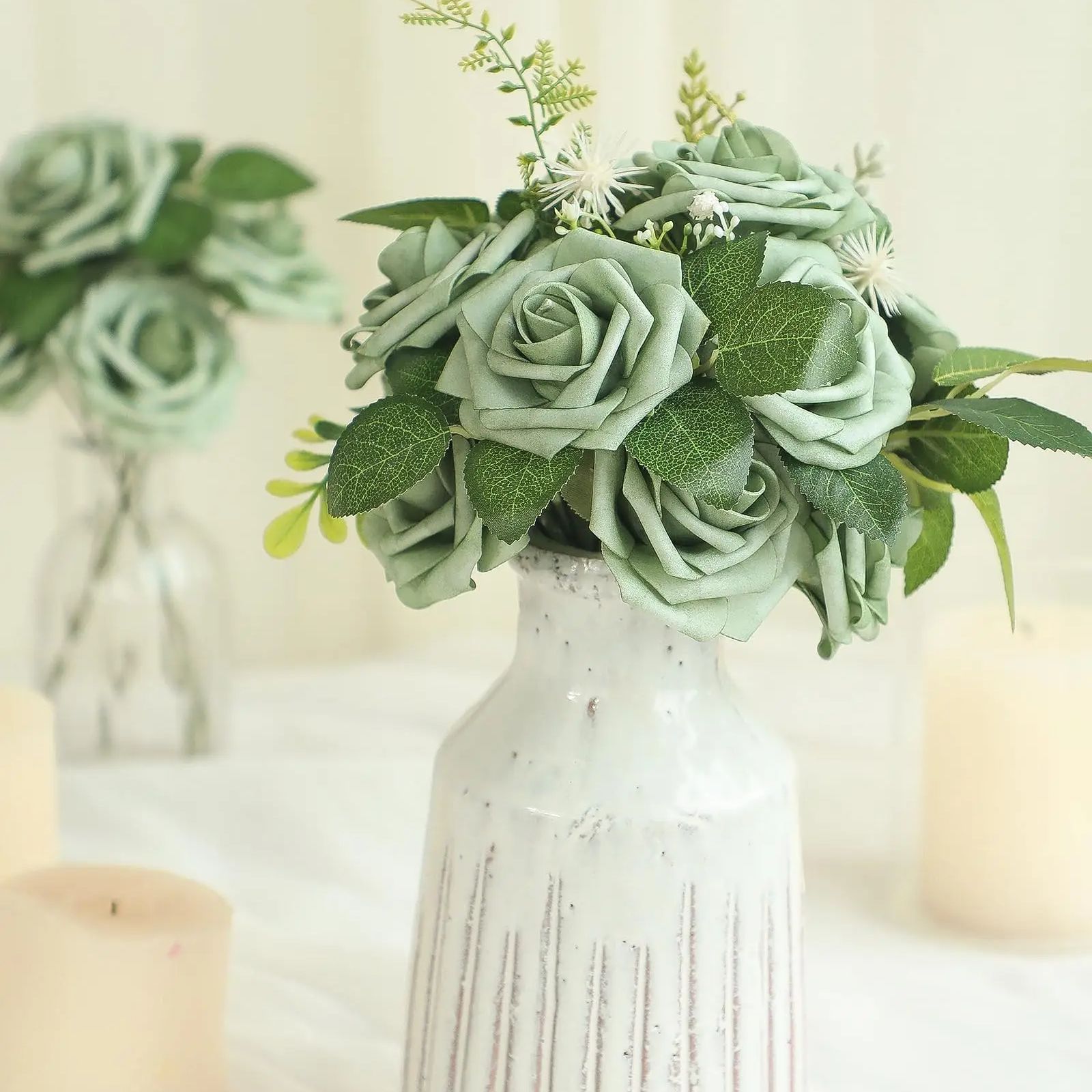 인공 꽃 25pcs DIY 웨딩 부케에 대 한 줄기와  - Florist Supply Bulk 리뷰 및 가격