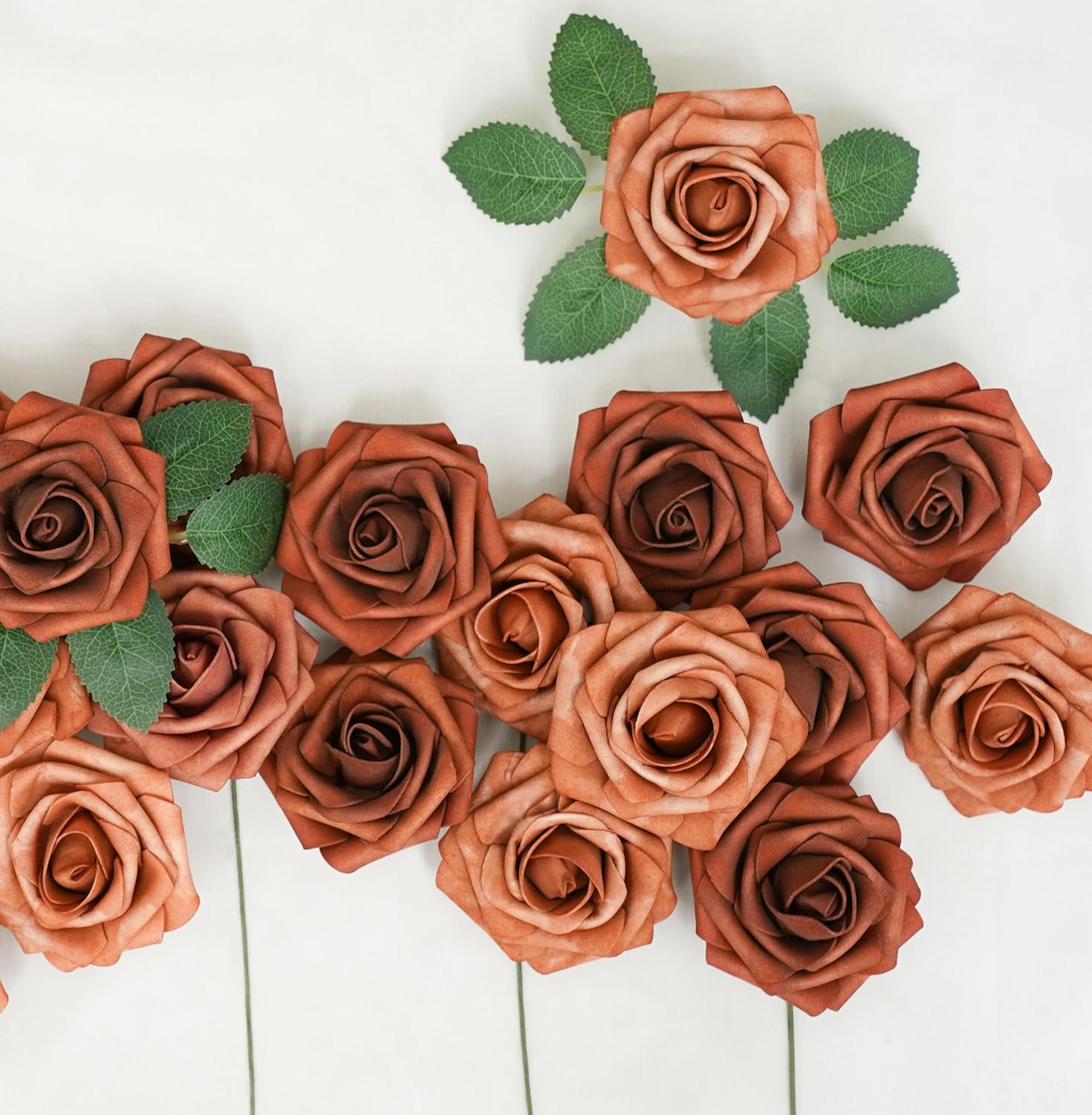 DIY 웨딩 장식용 인조 장미 25개, 테라코타 색상의 - Florist Supply Bulk 리뷰 및 가격