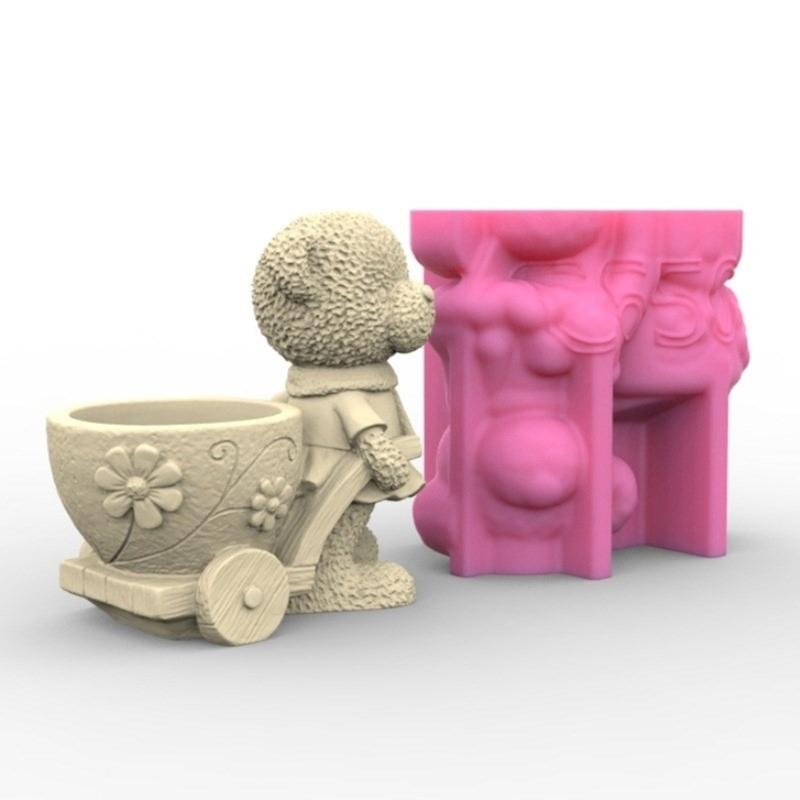 3D DIY 꽃 냄비 금형 실리콘 콘크리트 금형 곰 꽃 - Florist Supply Vases 리뷰 및 가격